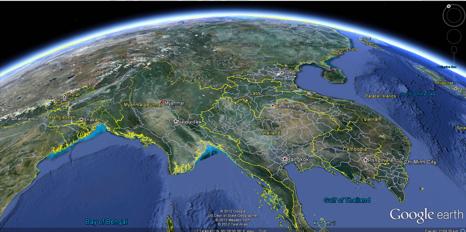 Myanmar Earth Map